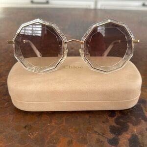 Chloe shimmer sunglasses with gold hardware